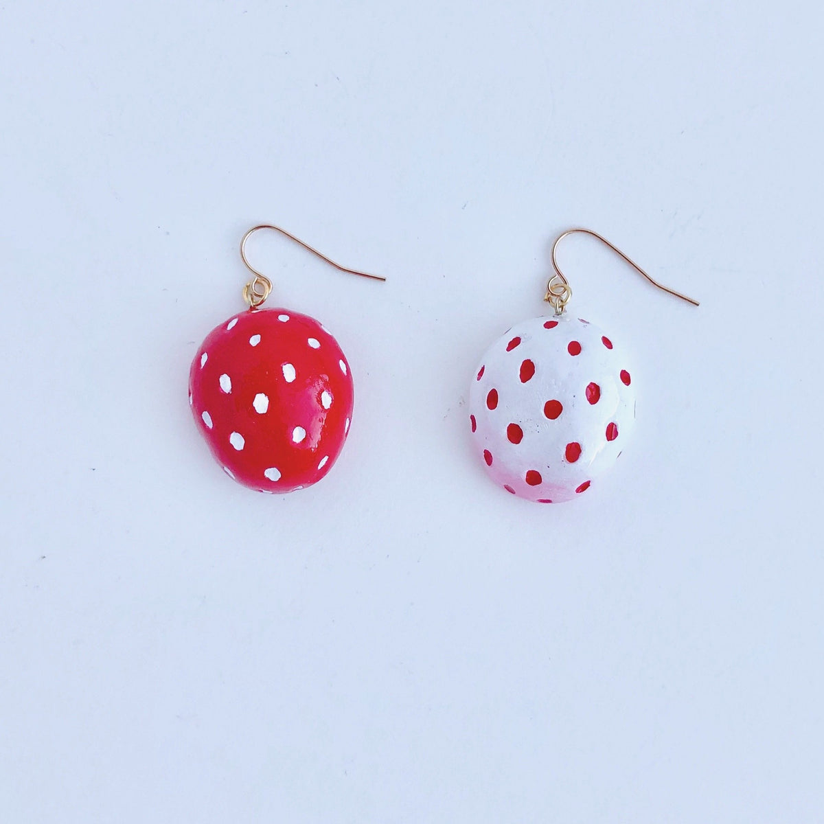 Red striped translucent polymer clay earrings, Red striped …