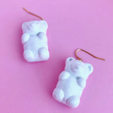 These adorably yummy looking gummy bear earrings are handmade with polymer clay, hand painted with acrylic paint, and coated in resin. Give any outfit a pop of kawaii that will make you stand out!